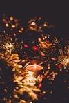 candle, pine, christmas tree